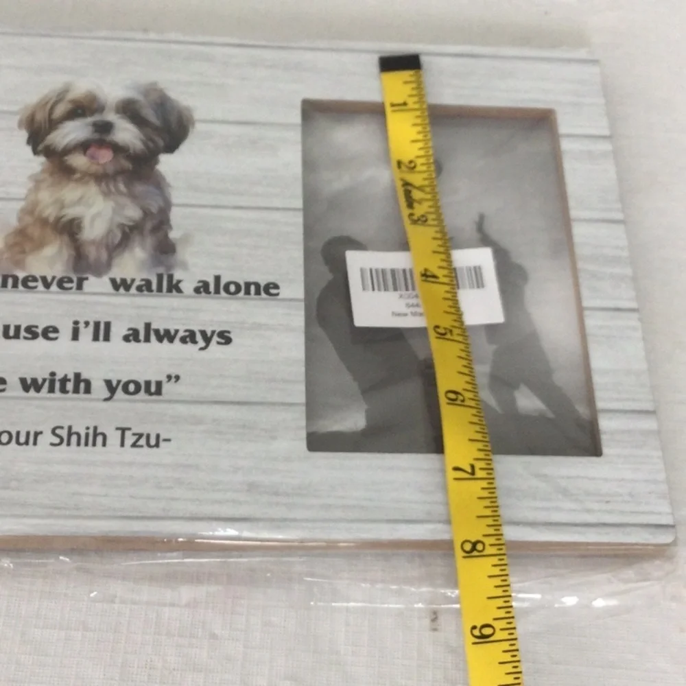 Shih Tzu Inspirational Picture Frame - White & Gray